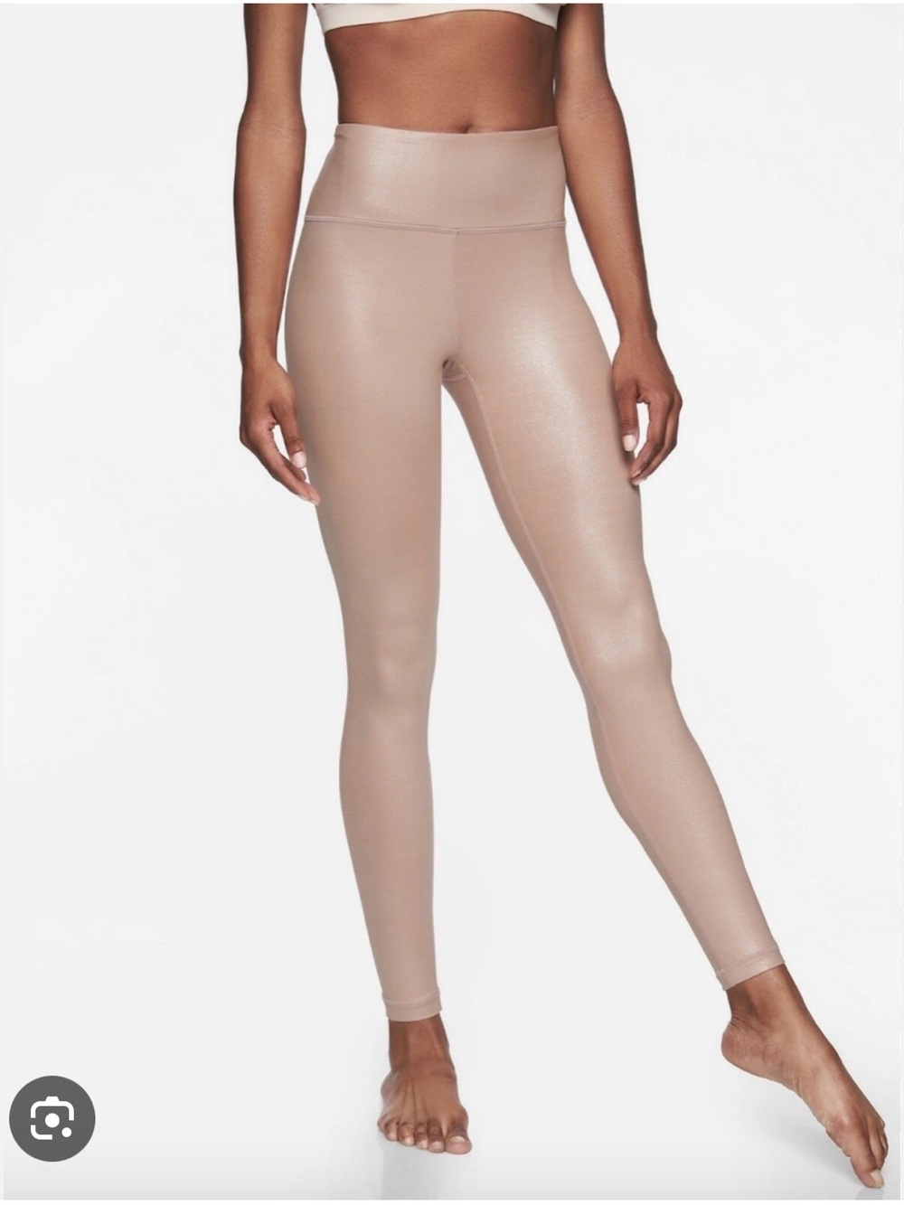 Athleta Elation Shimmer Tight In Powervita™ Mocha Latte Sz M